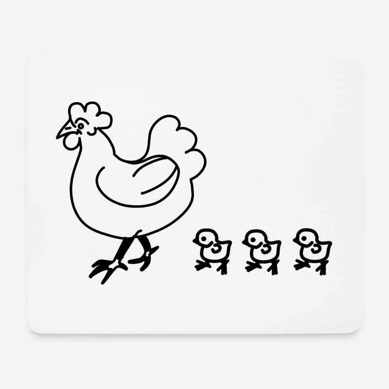 Huhn mit Küken - Mousepad (Querformat) - Weiß