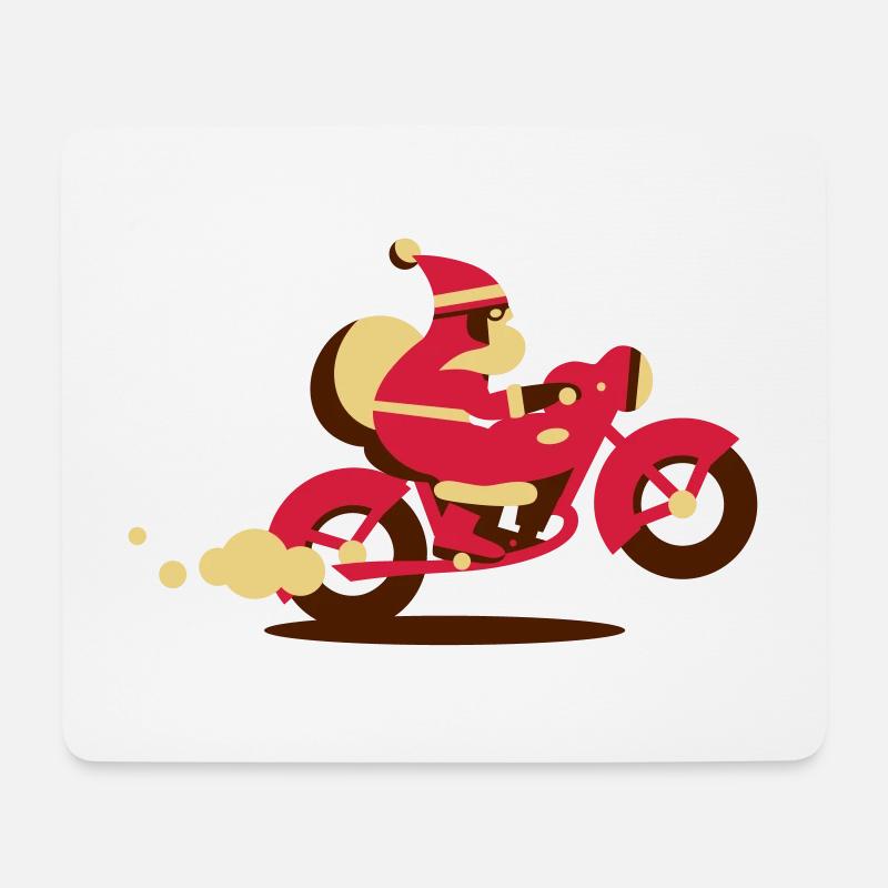Weihnachtsmann Express auf Motorrad - Mousepad (Querformat) - Weiß