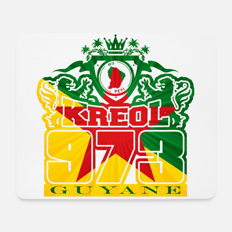 973 Kreol Guyane Vorhang - Mousepad (Querformat) - Weiß