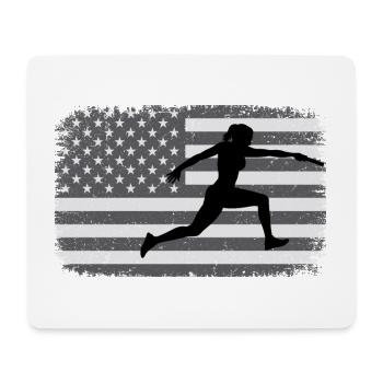 American Flag Relay race athlete track and field - Mouse Pad (horizontal) - white - Front
