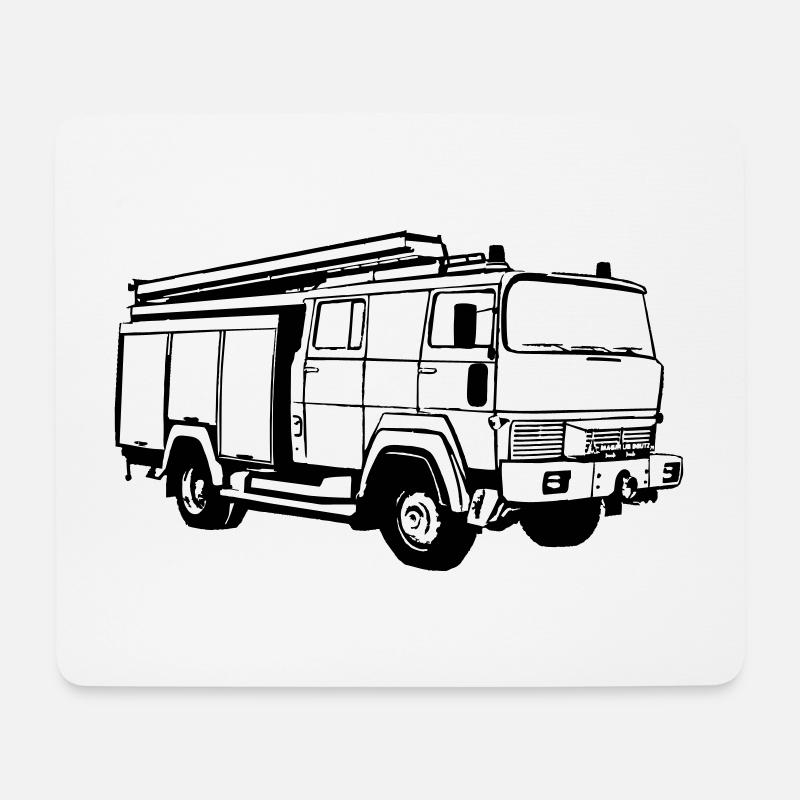 Freiwillige Feuerwehr , Feuerwehrauto , TLF(25) - Mousepad (Querformat) - Weiß