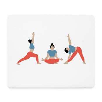 Power yoga dans la salle de sport bleu orange - Tapis de souris (format paysage) - blanc - Devant