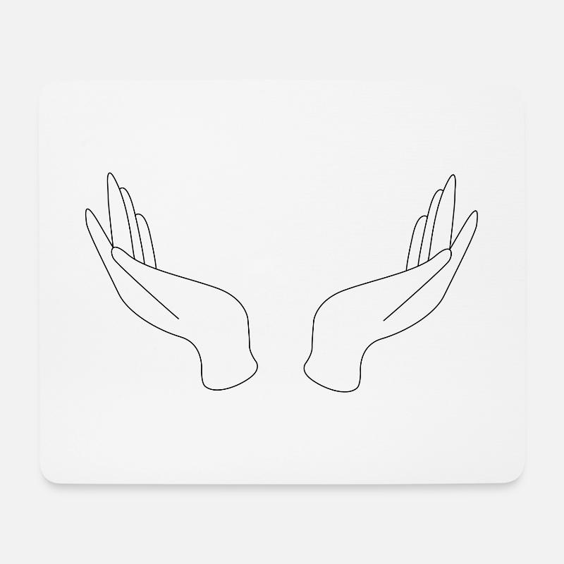 Esotherische Hände offen (personalisierbar) - Mousepad (Querformat) - Weiß