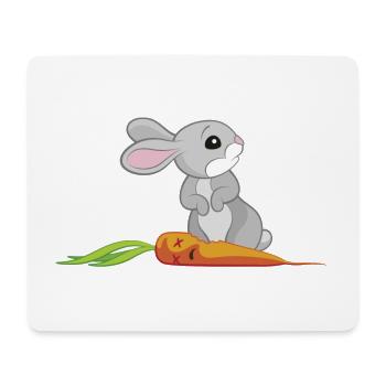 Häschen mit Möhre - Mousepad (Querformat) - Weiß - Vorne