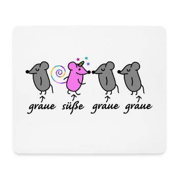 Maus und Mäuse - Mousepad (Querformat) - Weiß - Vorne