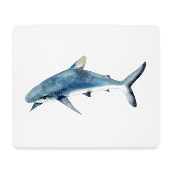 Raubtier Hai Shark Watercolor Aquarell Shirt - Mousepad (Querformat) - Weiß - Vorne