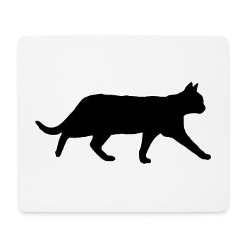 CHAT NOIR - Tapis de souris (format paysage) - blanc - Devant