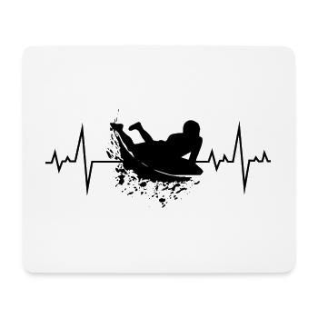 Bodyboard Bodyboarder Surf Sea Heartbeat - Tapis de souris (format paysage) - blanc - Devant