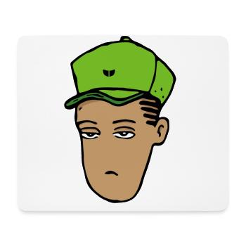 Hip-Hop Head - Mouse Pad (horizontal) - white - Front