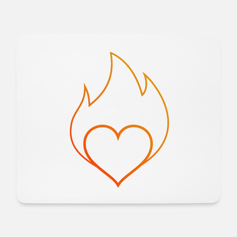 Herz - Mousepad (Querformat) - Weiß