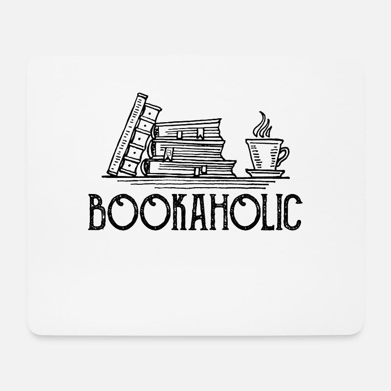 0287 Bücher | Bookaholic | Leser | Buch - Mousepad (Querformat) - Weiß