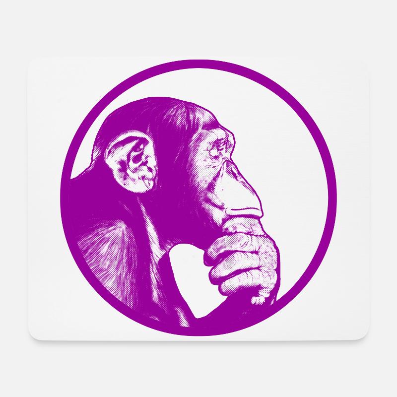 Denke nach Affe Schimpanse - Mousepad (Querformat) - Weiß