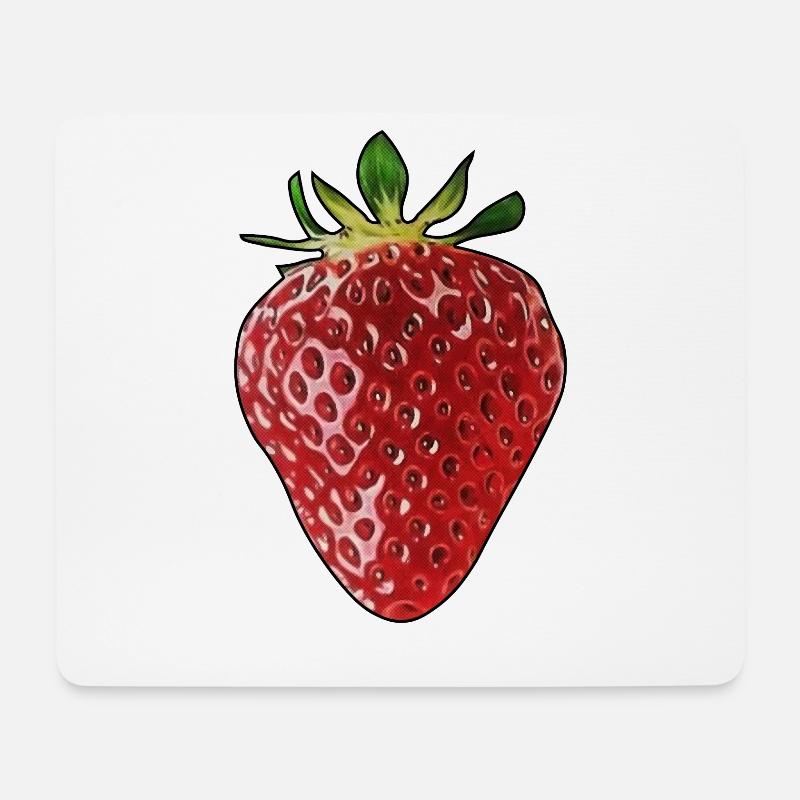 fraise - Tapis de souris (format paysage) - blanc