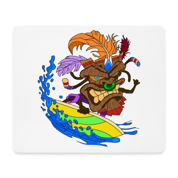 Tiki Maske Surfer - Mousepad (Querformat) - Weiß - Vorne
