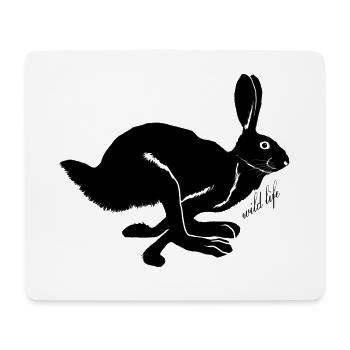 Hase Wildlife - Mousepad (Querformat) - Weiß - Vorne
