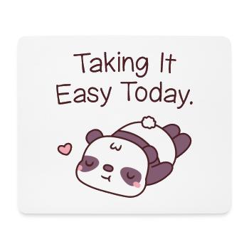 Cute Panda Doing Nothing Taking It Easy Today - Mouse Pad (horizontal) - white - Front