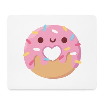 Cute Heartless Donut with Pink Frosting - Mouse Pad (horizontal) - white - Front