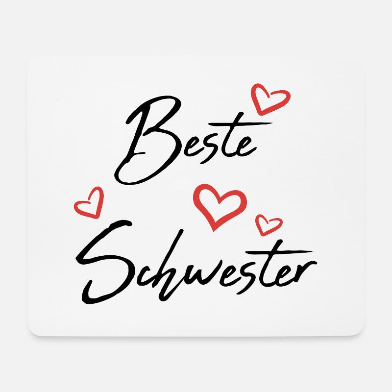 Beste Schwester - Mousepad (Querformat) - Weiß