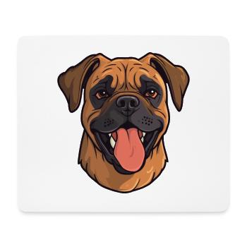 Bullmastiff chien race aquarelle dessin animé kawaii cl - Tapis de souris (format paysage) - blanc - Devant