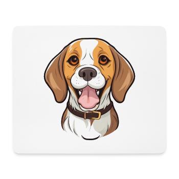 Beagle Dog Breed Watercolor Cartoon Kawaii Clipart - Mouse Pad (horizontal) - white - Front