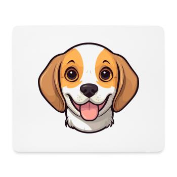 Beagle Dog Breed Watercolor Cartoon Kawaii Clipart - Mouse Pad (horizontal) - white - Front