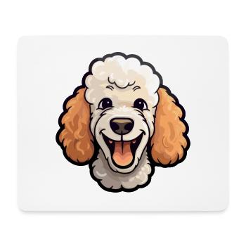 Caniche chien race aquarelle dessin animé Kawaii Clipart - Tapis de souris (format paysage) - blanc - Devant