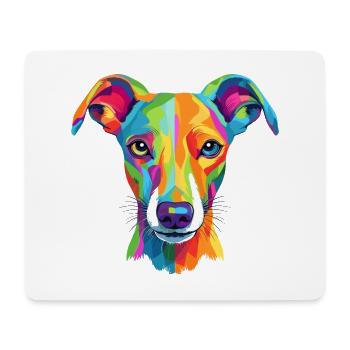 Whippet chien race aquarelle dessin animé kawaii colorf - Tapis de souris (format paysage) - blanc - Devant