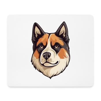 Akita Hunderasse Aquarell Karikatur Kawaii Bunt - Mousepad (Querformat) - Weiß - Vorne