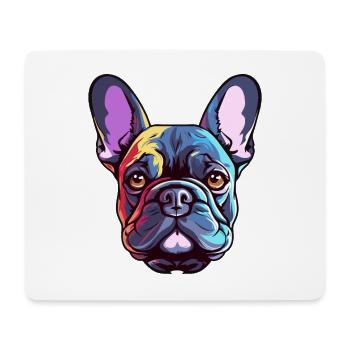 Französische Bulldogge Hunderasse Aquarell Karikatur Kawaii - Mousepad (Querformat) - Weiß - Vorne