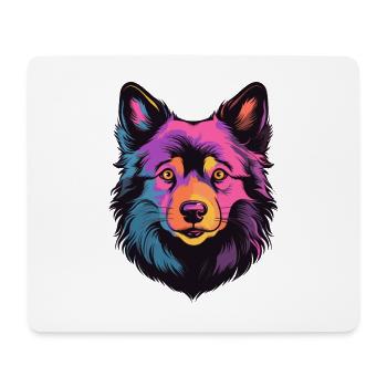 Schipperke Hunderasse Aquarell Karikatur Kawaii Col - Mousepad (Querformat) - Weiß - Vorne