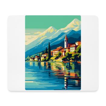 Comer See Italien Vintage Reiseplakat Souvenir WPA - Mousepad (Querformat) - Weiß - Vorne