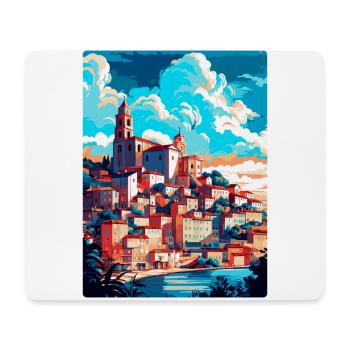 Coimbra Portugal Affiche de voyage vintage souvenir - Tapis de souris (format paysage) - blanc - Devant