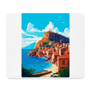 Monemvasia Grèce Affiche de voyage vintage Souvenir - Tapis de souris (format paysage) - blanc - Devant