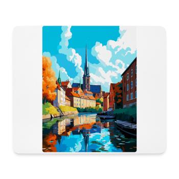 Linköping Suède Affiche de voyage vintage souvenir - Tapis de souris (format paysage) - blanc - Devant