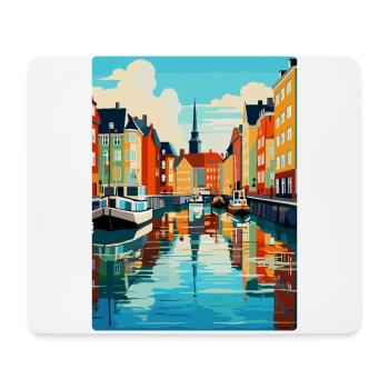 Copenhagen Denmark Vintage Travel Poster Souvenir - Mouse Pad (horizontal) - white - Front