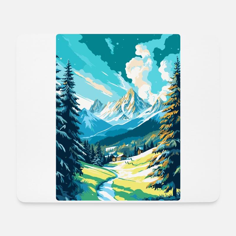 St. Moritz Schweiz Vintage Reiseplakat WPA - Mousepad (Querformat) - Weiß