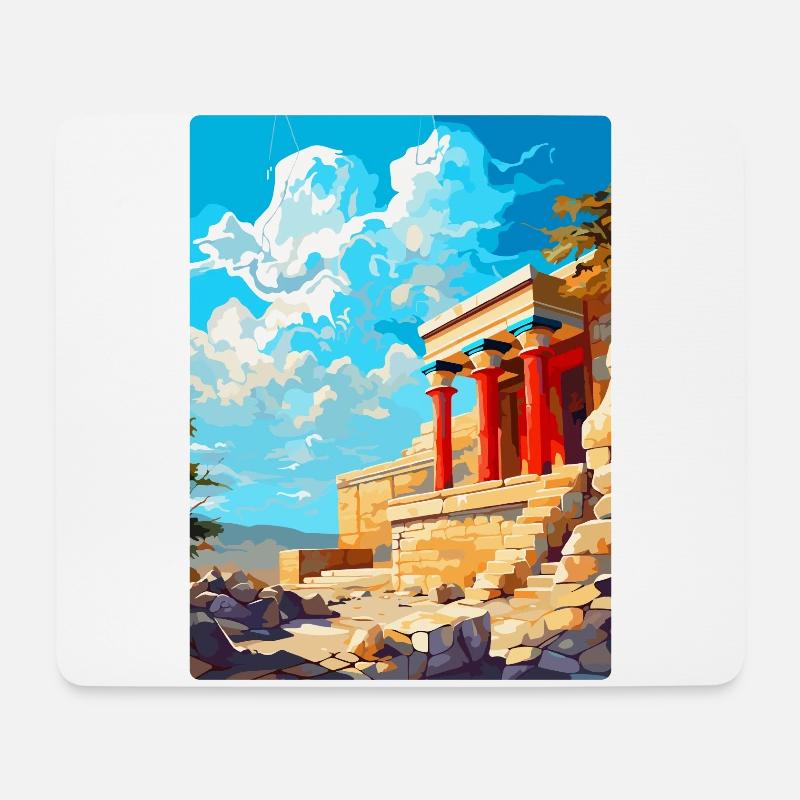 Knossos Palast Griechenland Vintage Reiseplakat WPA - Mousepad (Querformat) - Weiß