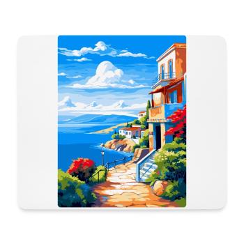 Elafonisos Grèce Affiche de voyage vintage souvenir - Tapis de souris (format paysage) - blanc - Devant