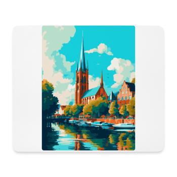 Affiche de voyage vintage de Lübeck Allemagne Souvenir WPA - Tapis de souris (format paysage) - blanc - Devant