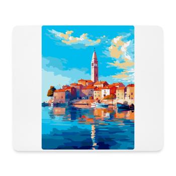 Vodice Kroatien Vintage Reiseplakat Souvenir WPA - Mousepad (Querformat) - Weiß - Vorne