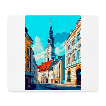 Czestochowa Pologne Affiche de voyage vintage souvenir - Tapis de souris (format paysage) - blanc - Devant