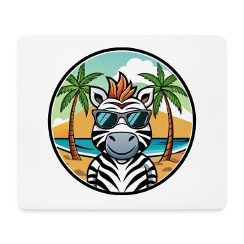 Zebra Funny Cartoon Summer Beach Sunglasses Cool - Mouse Pad (horizontal) - white - Front