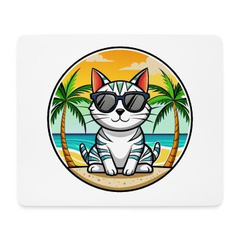 Amerikanische Kurzhaarkatze Rasse Cartoon Sonnenbrille - Mousepad (Querformat) - Weiß - Vorne