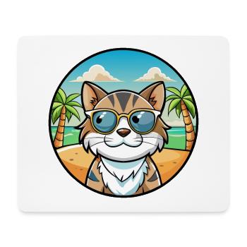 Verdünnte Kattunkatzenrasse Cartoon Sonnenbrille Strand - Mousepad (Querformat) - Weiß - Vorne