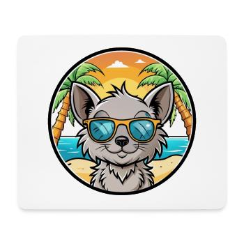 Lunettes de soleil Lykoi Cat Breed Cartoon Beach - Tapis de souris (format paysage) - blanc - Devant