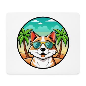 Lunettes de soleil de dessin animé de race de chat balinais plage - Tapis de souris (format paysage) - blanc - Devant