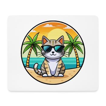Amerikanische Kurzhaarkatze Rasse Cartoon Sonnenbrille - Mousepad (Querformat) - Weiß - Vorne
