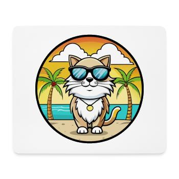 Birma Heilige Katzenrasse Cartoon Sonnenbrille Strand - Mousepad (Querformat) - Weiß - Vorne