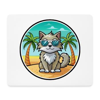 Laperm Cat Breed Cartoon Lunettes de soleil Beach - Tapis de souris (format paysage) - blanc - Devant