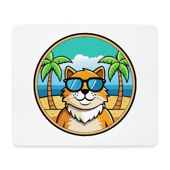 Ragamuffin Lunettes de soleil de dessin animé de race de chat plage - Tapis de souris (format paysage) - blanc - Devant